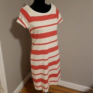 Banana republic Orange and cream stripe dress